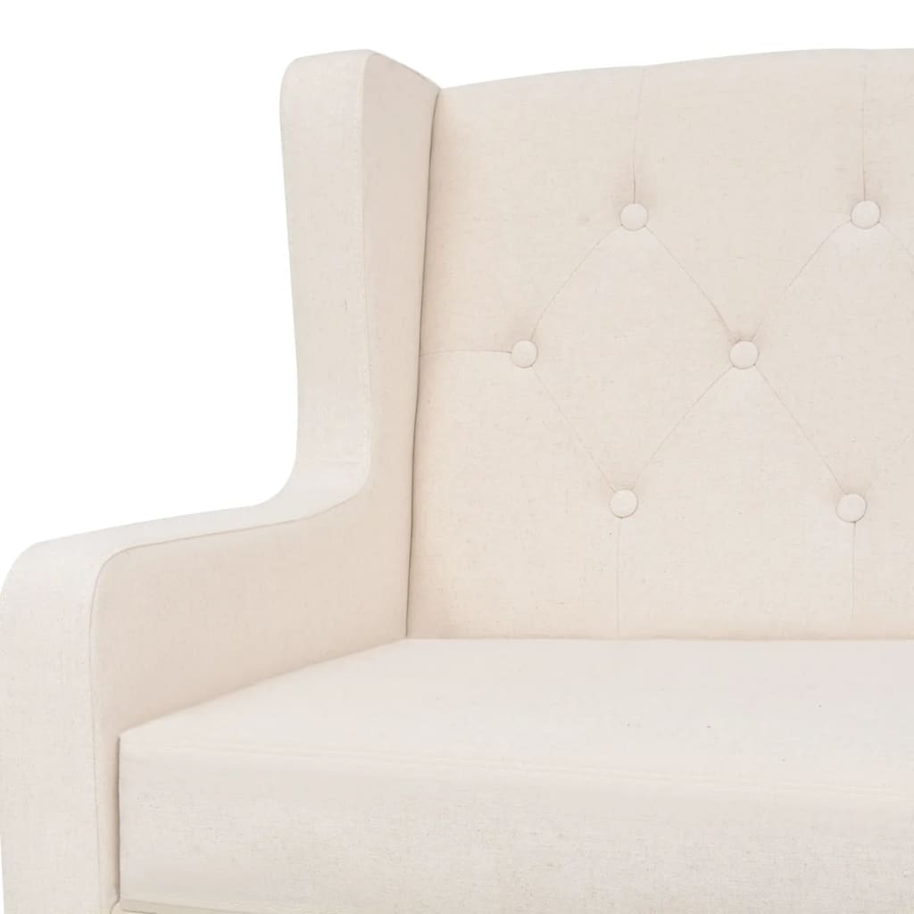 2 pcs cream white fabric sofa set