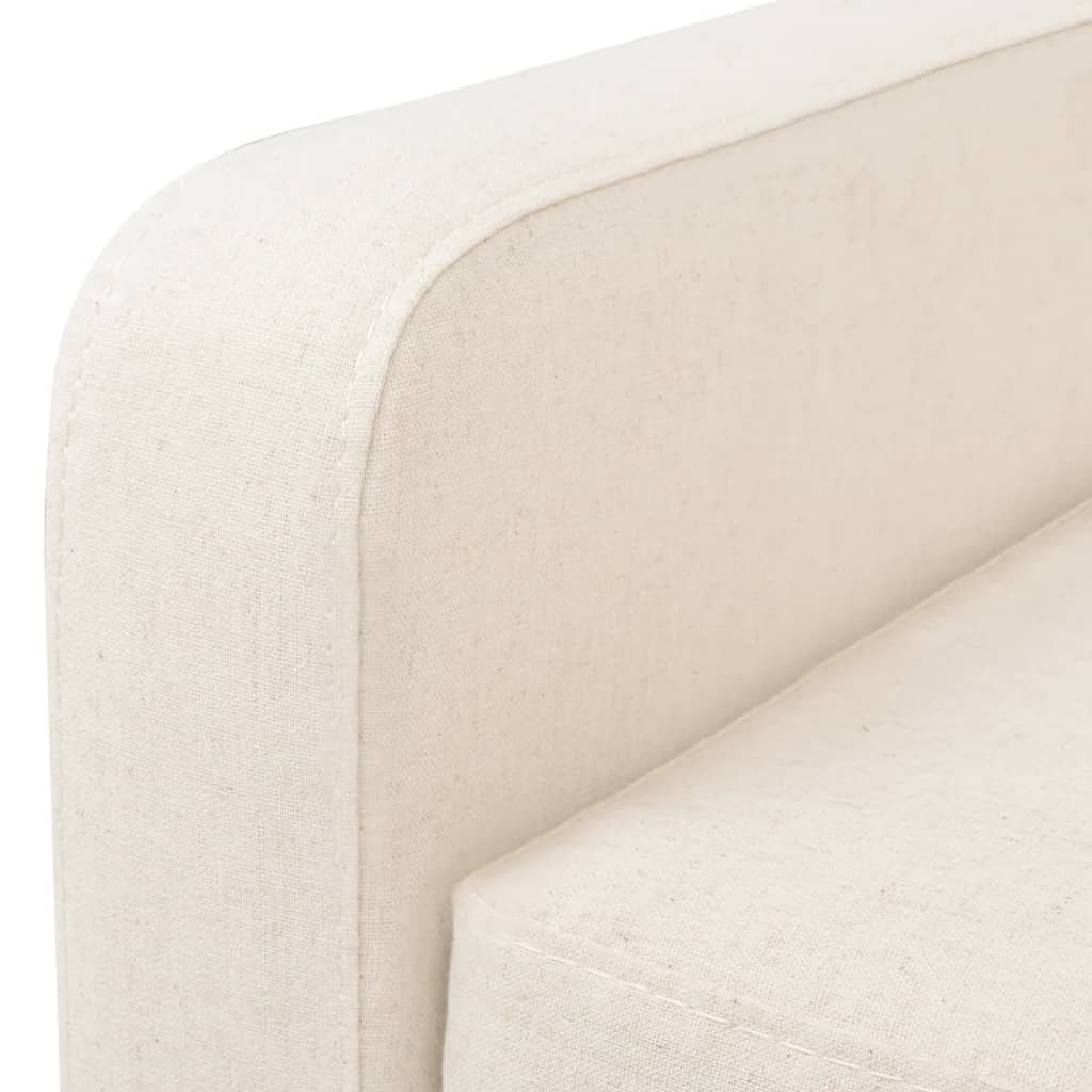 2 pcs cream white fabric sofa set