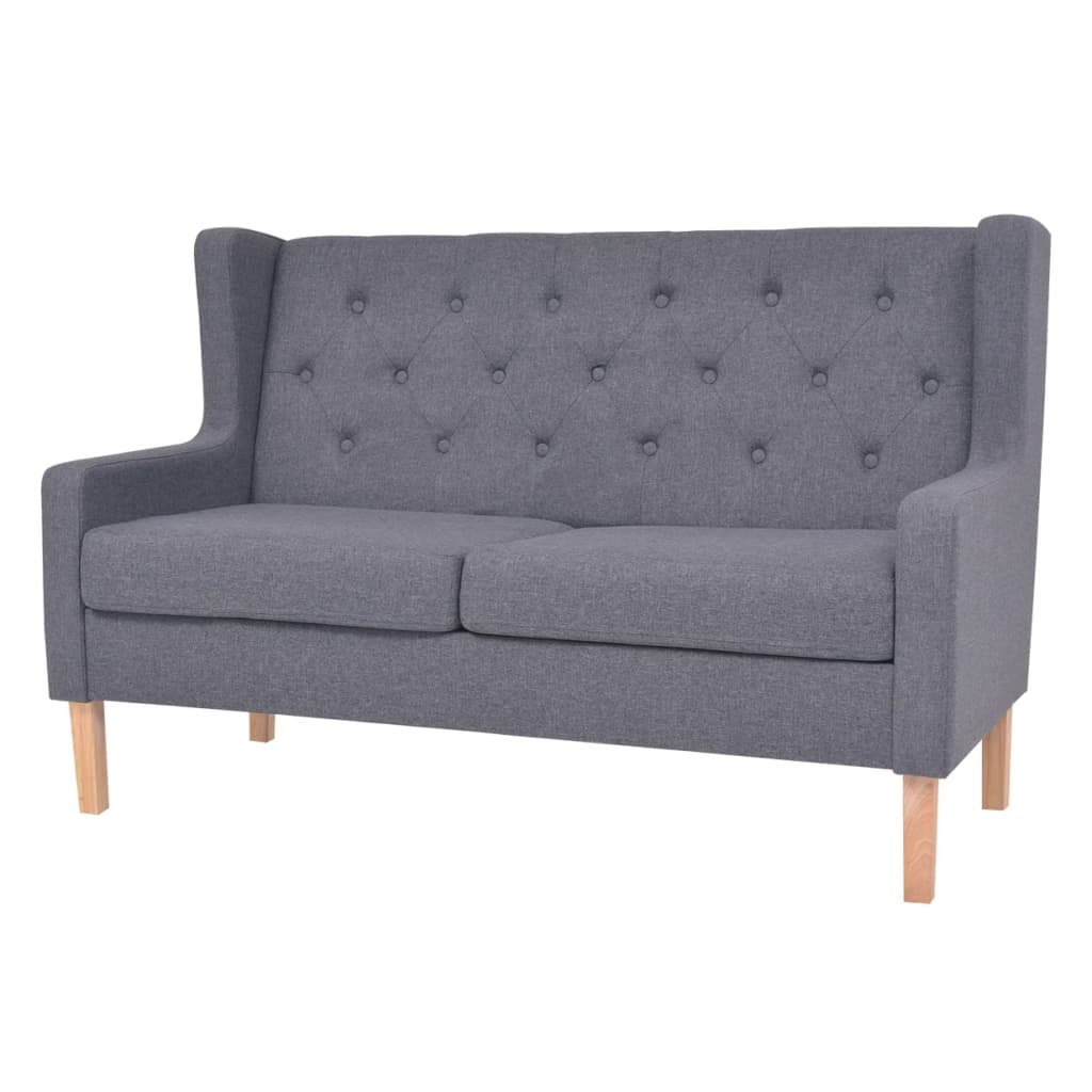 2 pcs grey fabric sofa set