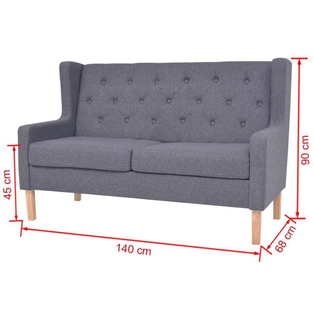 2 pcs grey fabric sofa set