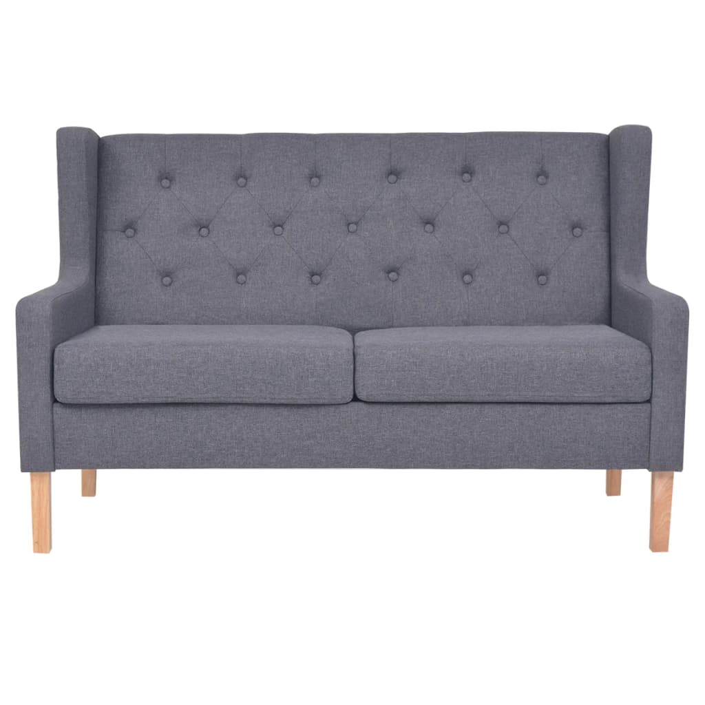 2 pcs grey fabric sofa set