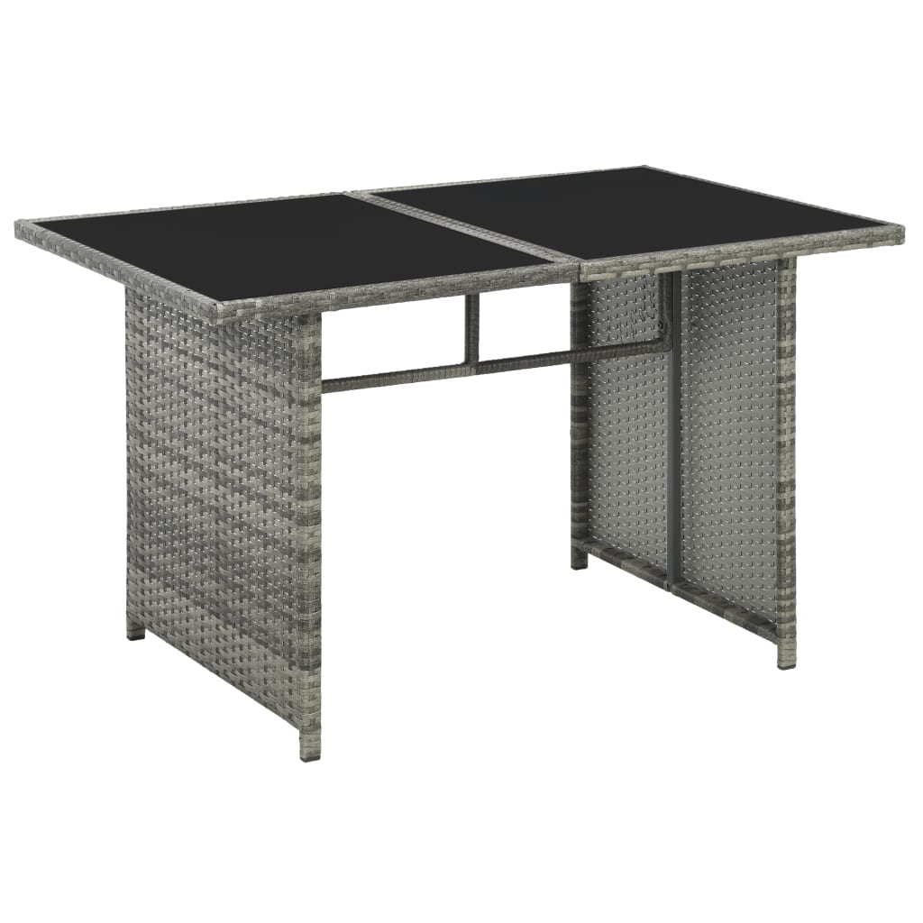 10 pcs conjunto lounge de jardim c/ almofadões vime PE cinzento