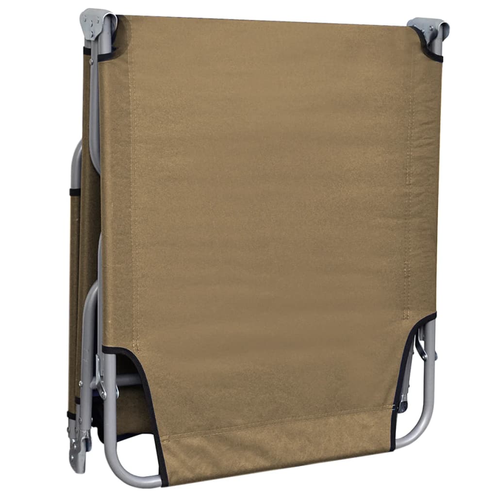 Folding sun lounger with adjustable backrest, grey-brown