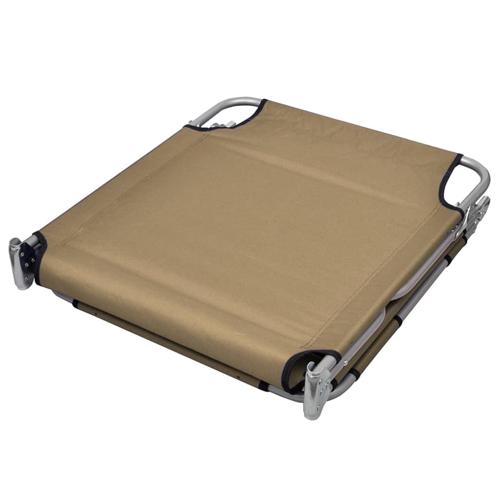 Folding sun lounger with adjustable backrest, grey-brown