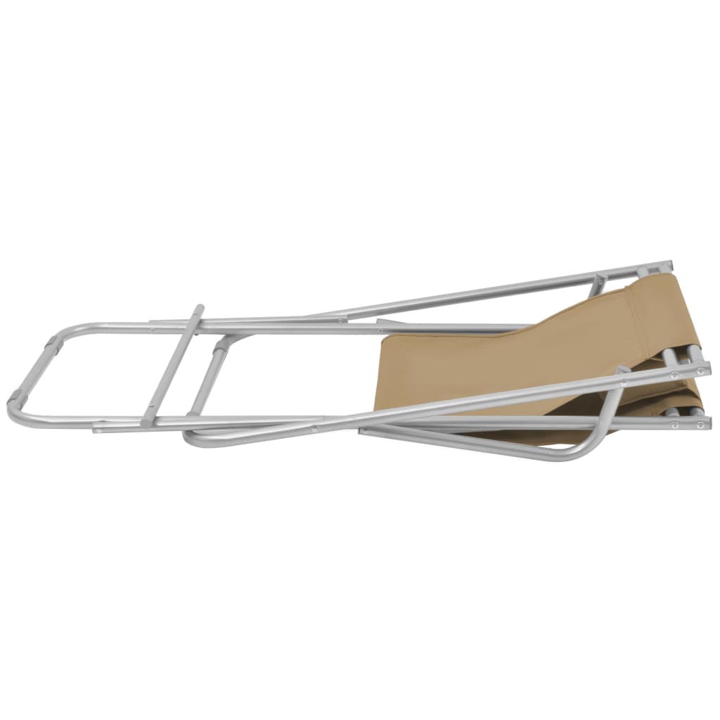Reclining garden chairs 2 pcs steel grey-brown