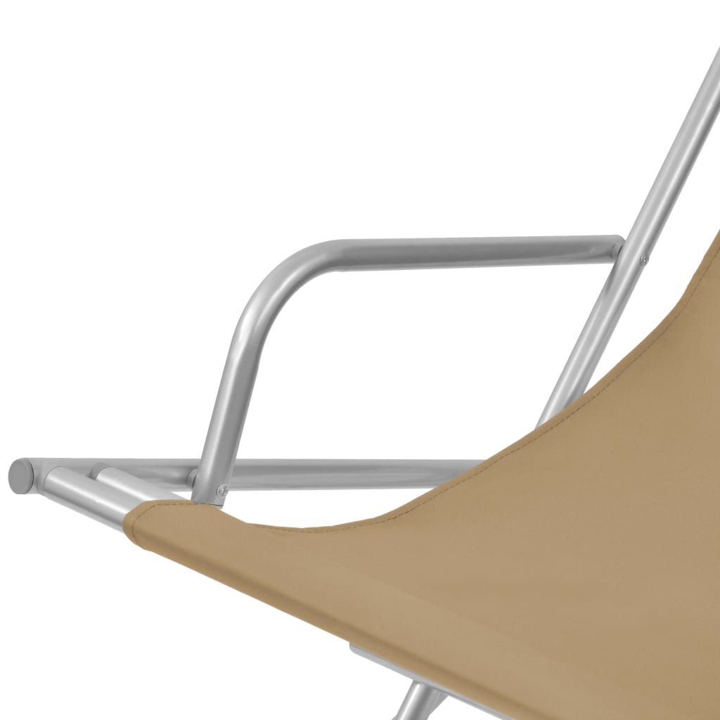 Reclining garden chairs 2 pcs steel grey-brown