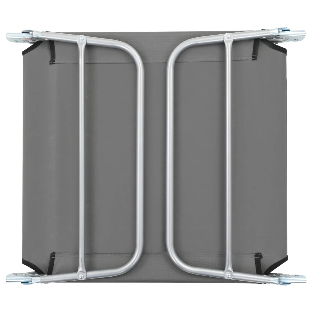 Folding sun loungers 2 pcs steel and grey fabric