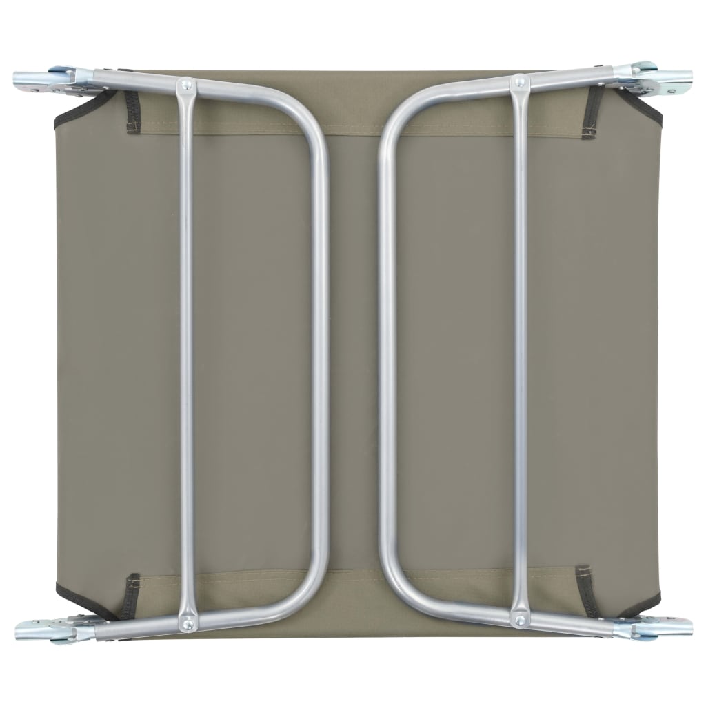 Folding sun loungers 2 pcs steel and fabric gray-brown