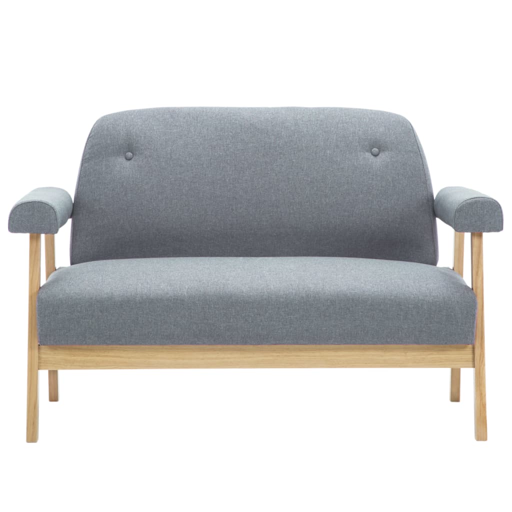 2-seater sofa in light grey fabric