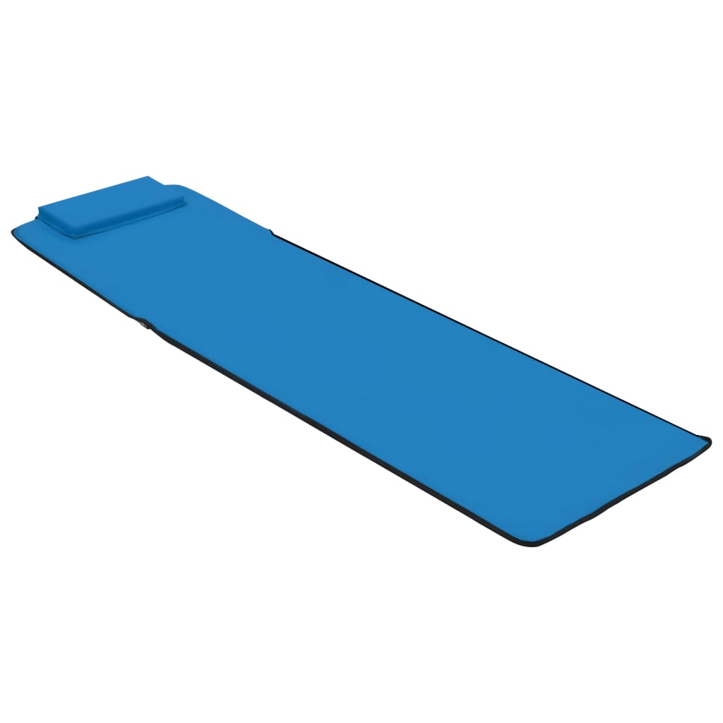 Folding Beach Mattresses 2 pcs Steel and Fabric Blue