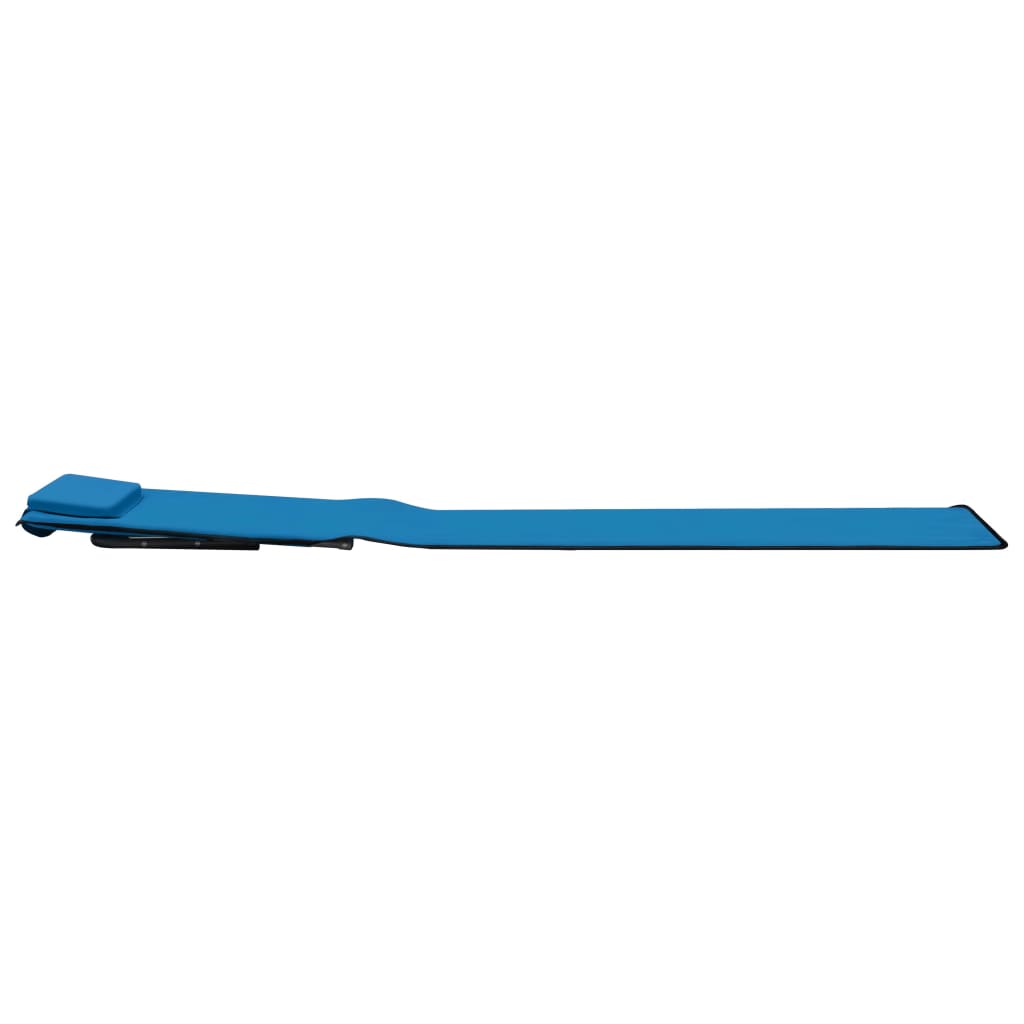 Folding Beach Mattresses 2 pcs Steel and Fabric Blue