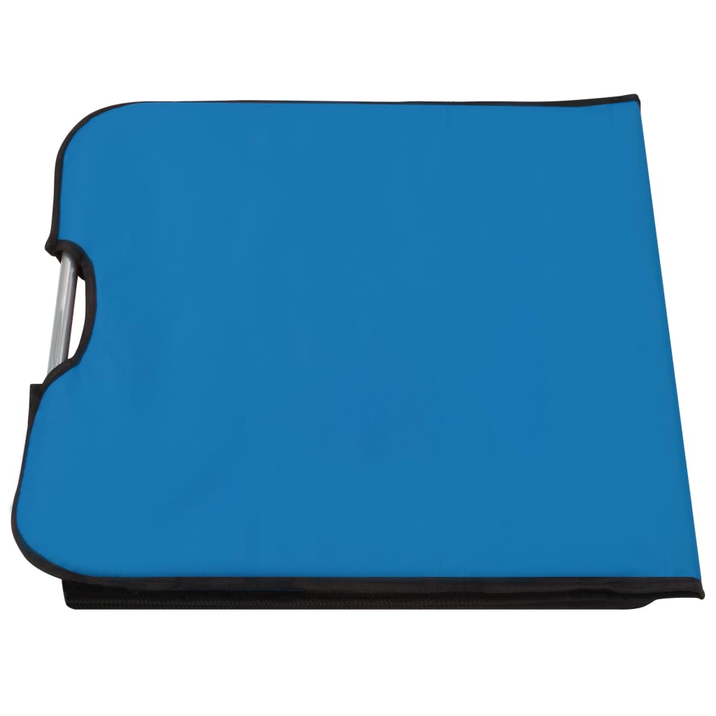 Folding Beach Mattresses 2 pcs Steel and Fabric Blue