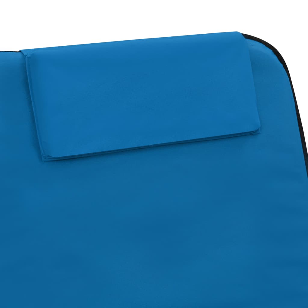 Folding Beach Mattresses 2 pcs Steel and Fabric Blue