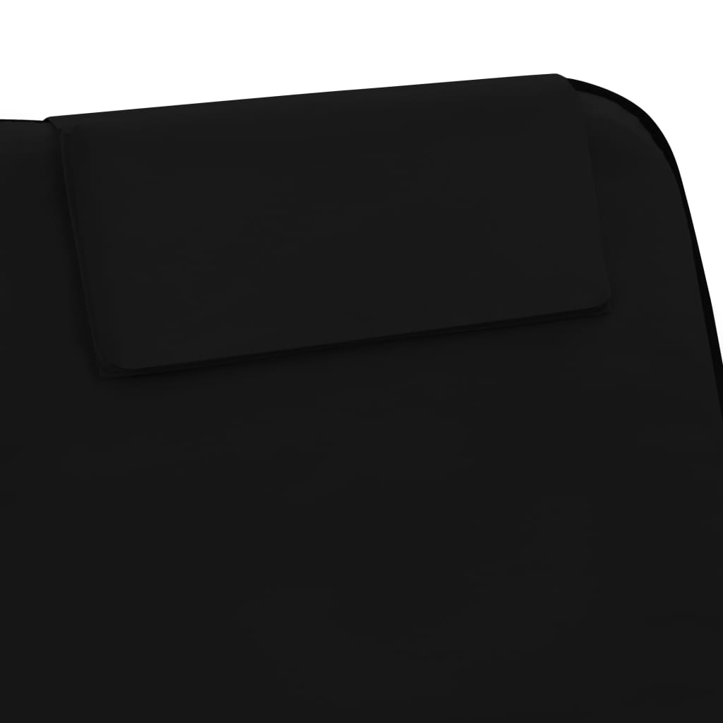 Folding Beach Mattresses 2 pcs Steel and Black Fabric