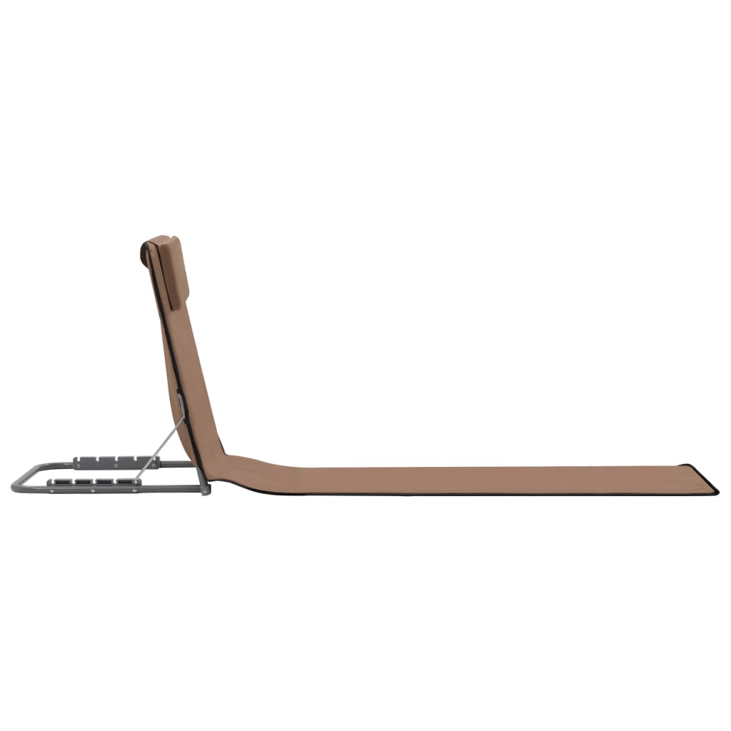 Folding Beach Mattresses 2 pcs Steel and Brown Fabric