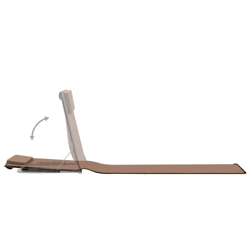 Folding Beach Mattresses 2 pcs Steel and Brown Fabric