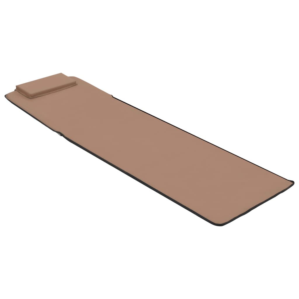 Folding Beach Mattresses 2 pcs Steel and Brown Fabric