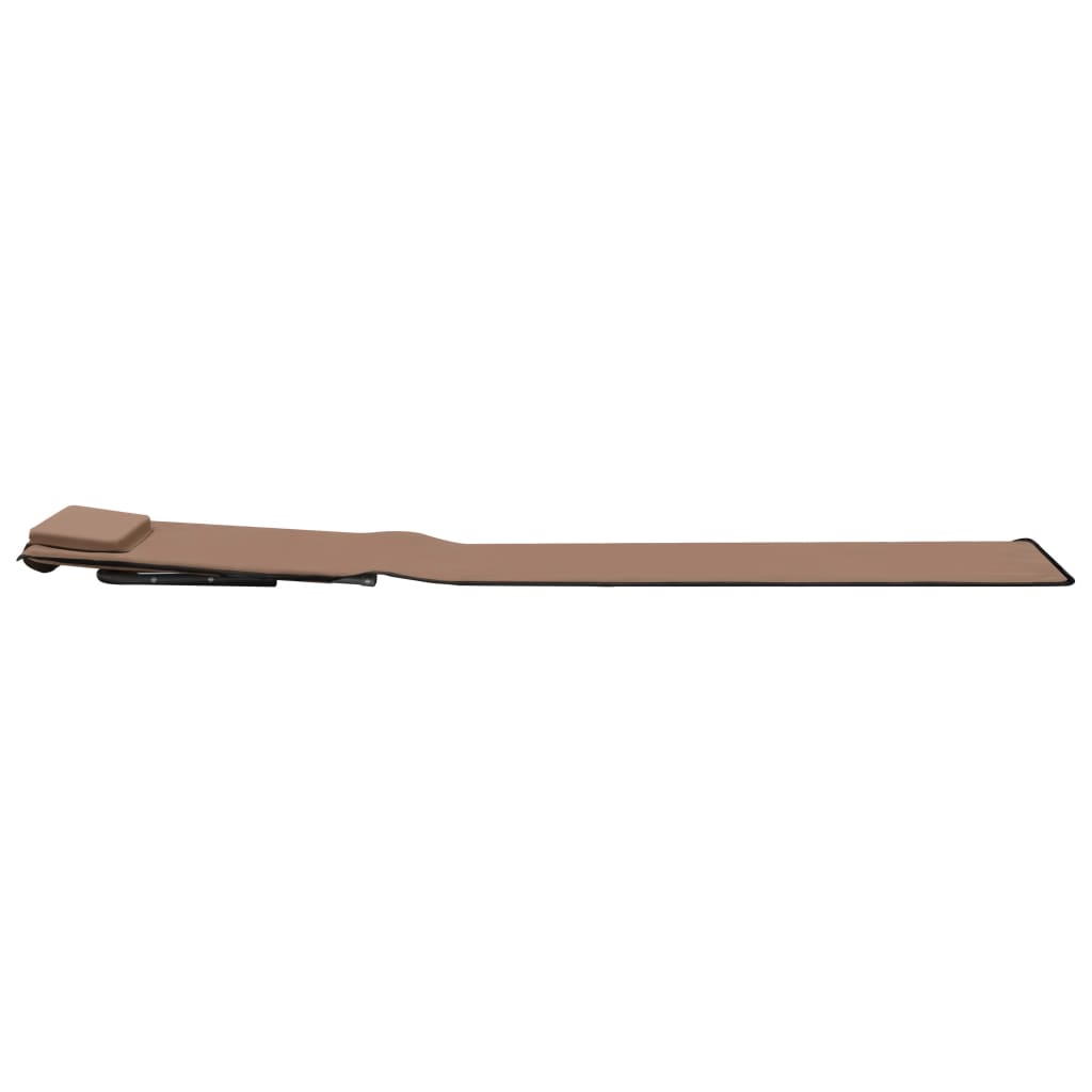 Folding Beach Mattresses 2 pcs Steel and Brown Fabric