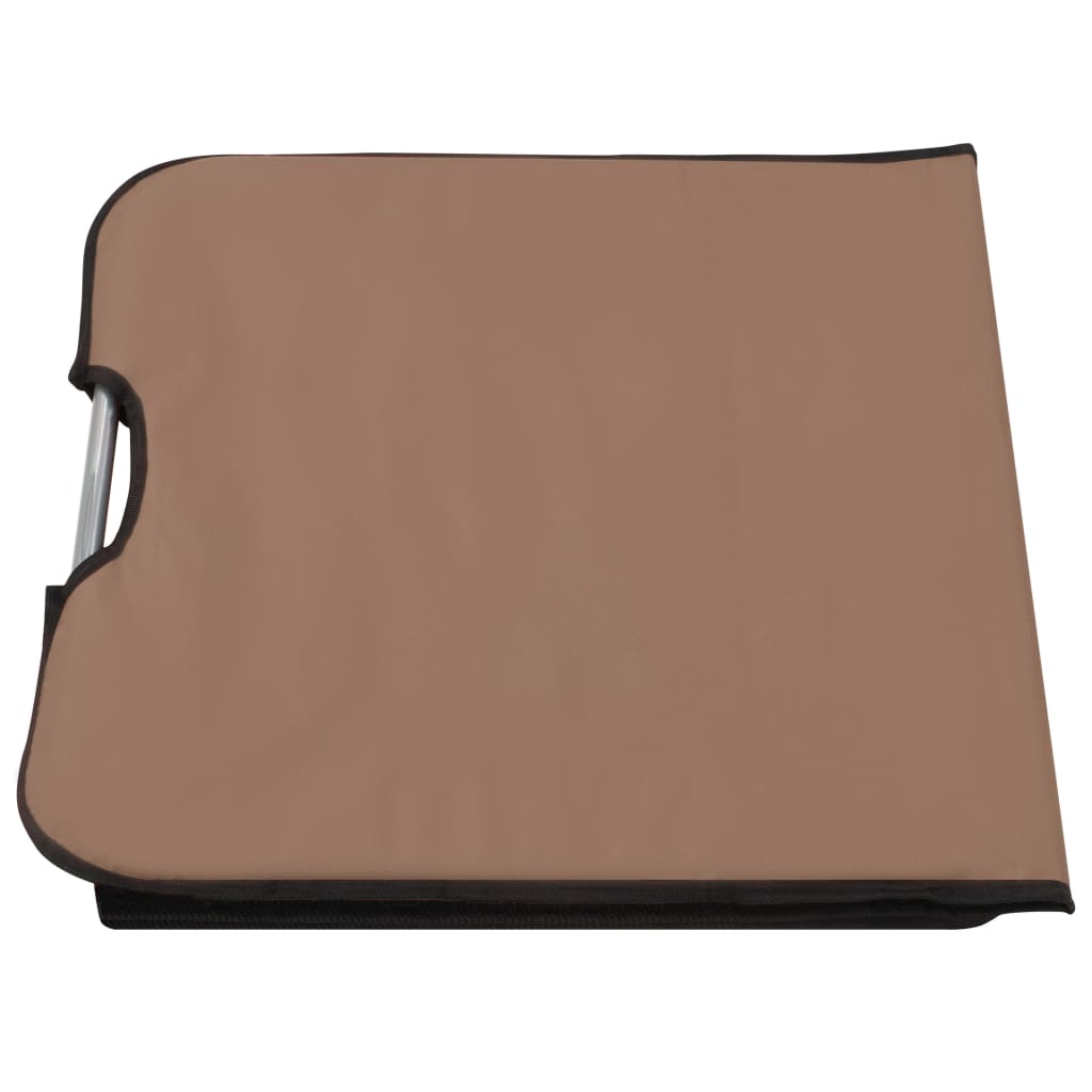 Folding Beach Mattresses 2 pcs Steel and Brown Fabric