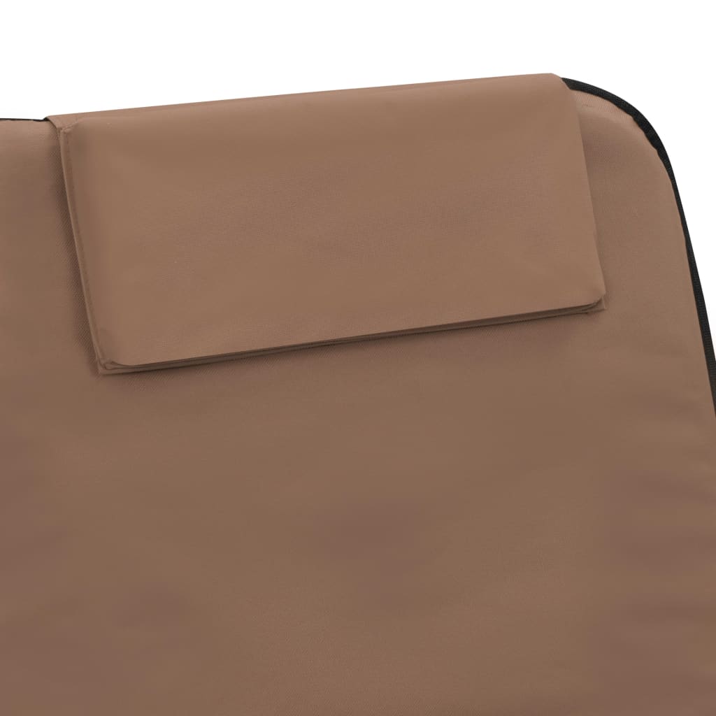 Folding Beach Mattresses 2 pcs Steel and Brown Fabric