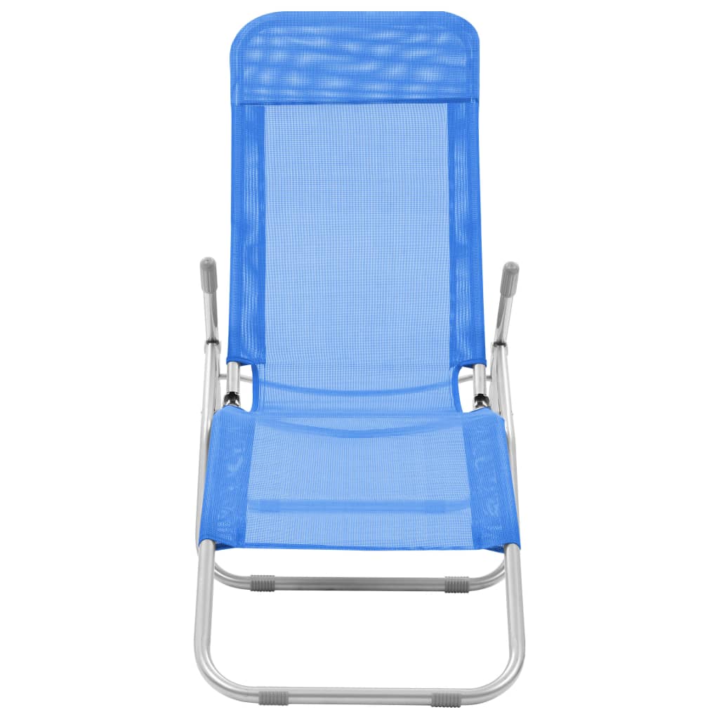 Folding sun loungers 2 pcs textilene blue