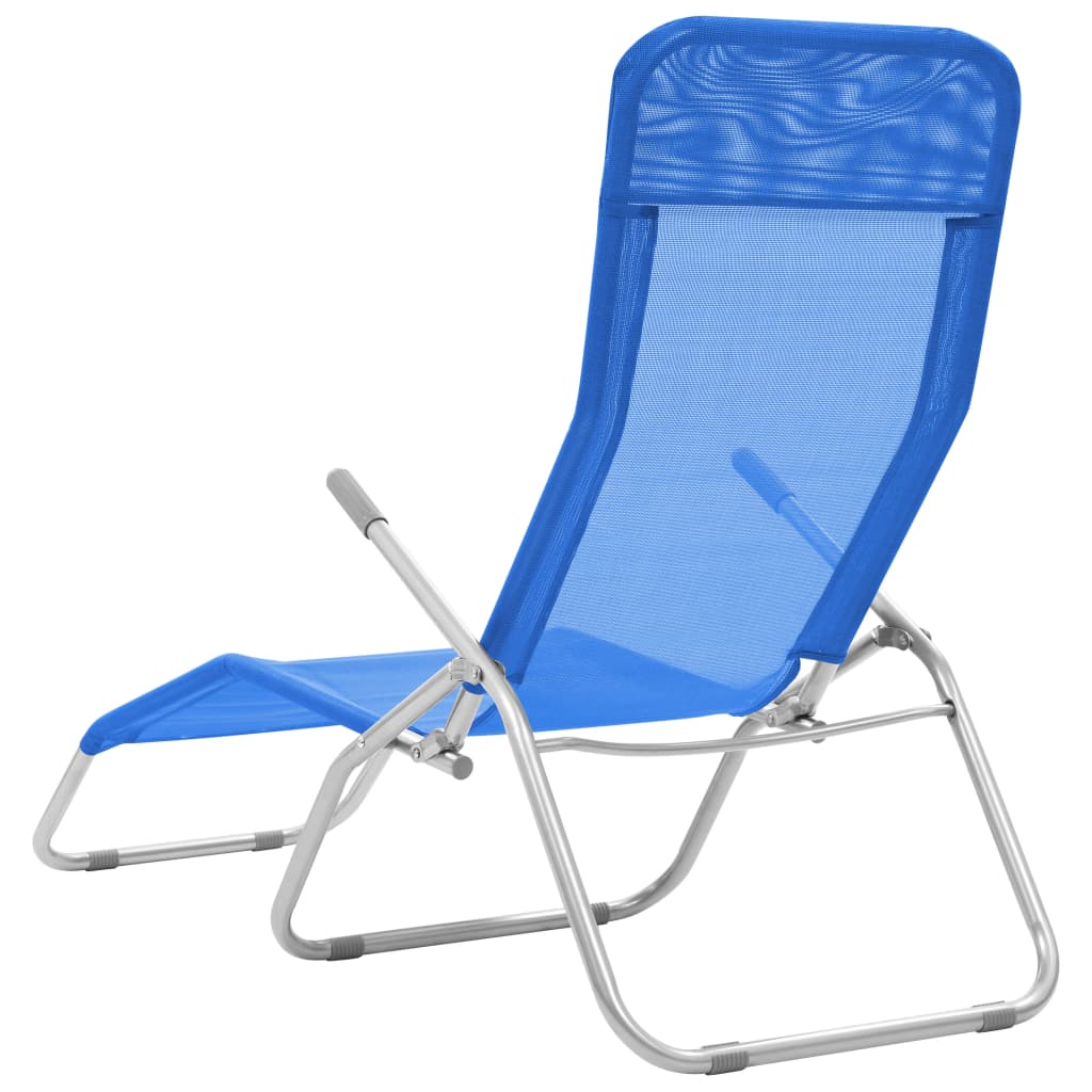 Folding sun loungers 2 pcs textilene blue