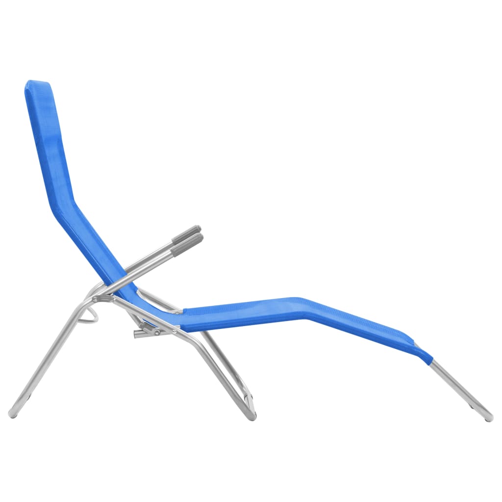 Folding sun loungers 2 pcs textilene blue
