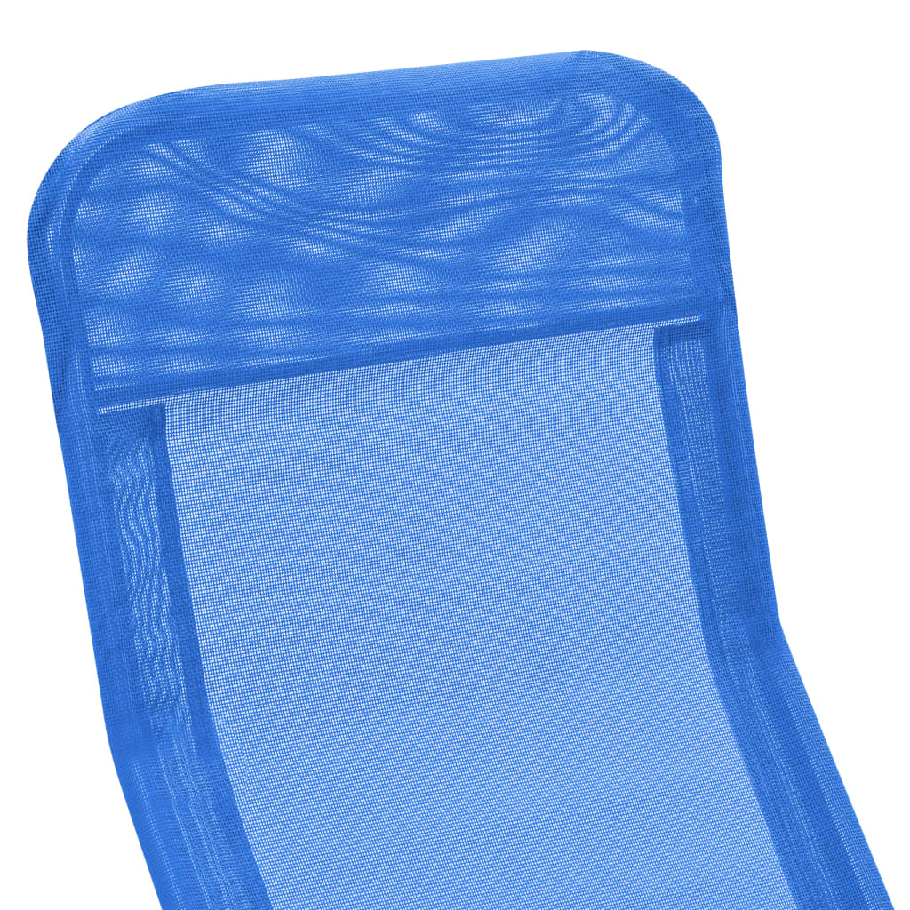 Folding sun loungers 2 pcs textilene blue