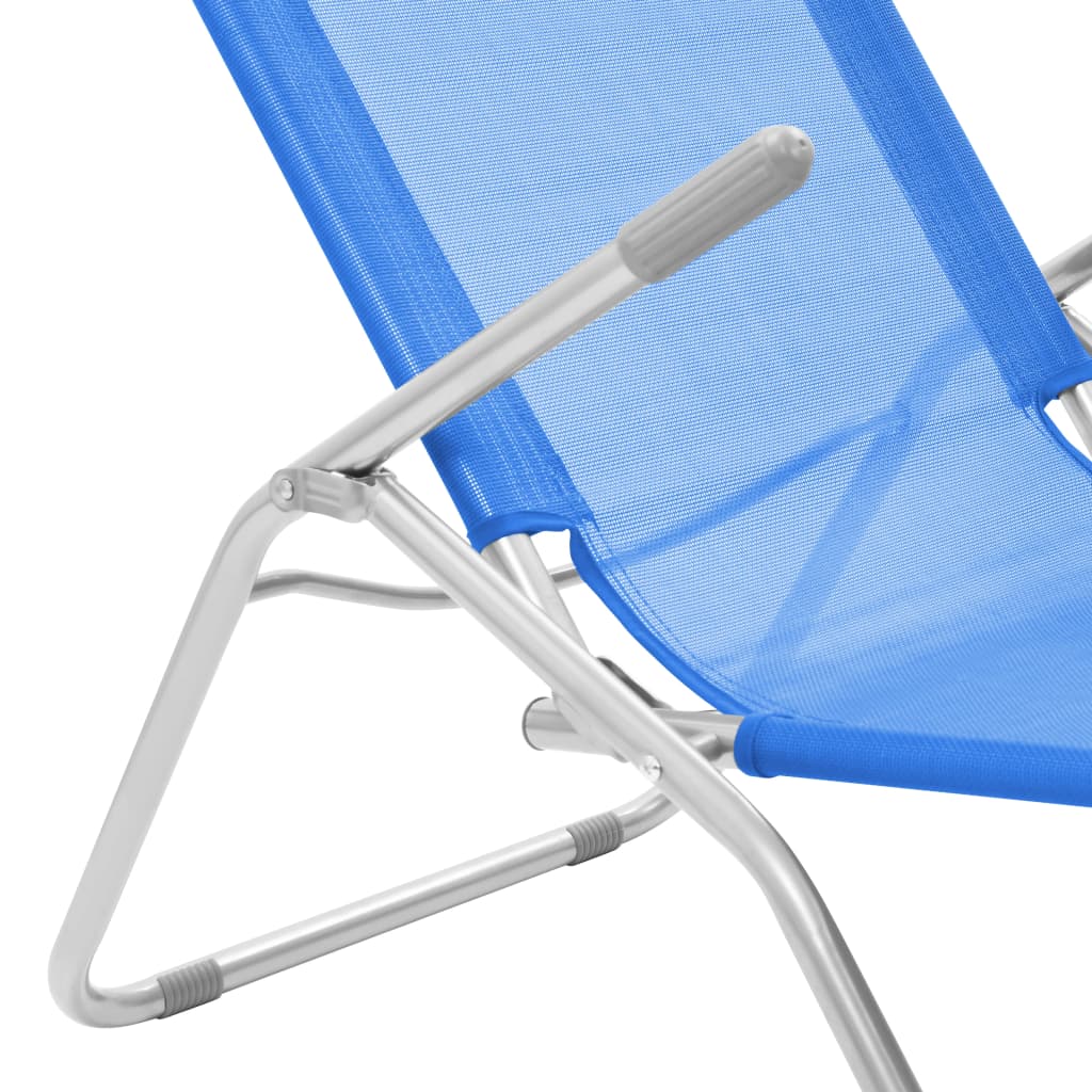 Folding sun loungers 2 pcs textilene blue