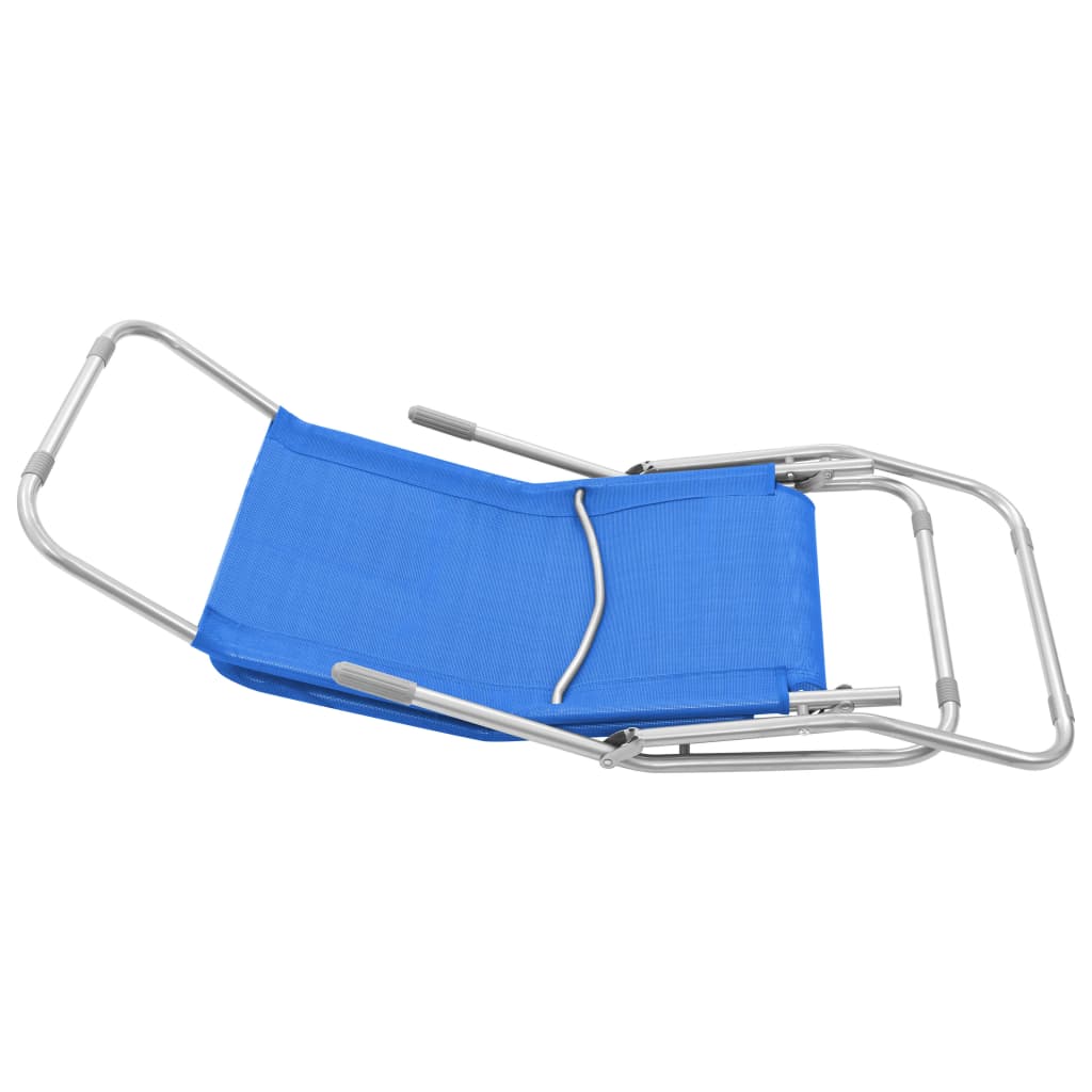 Folding sun loungers 2 pcs textilene blue