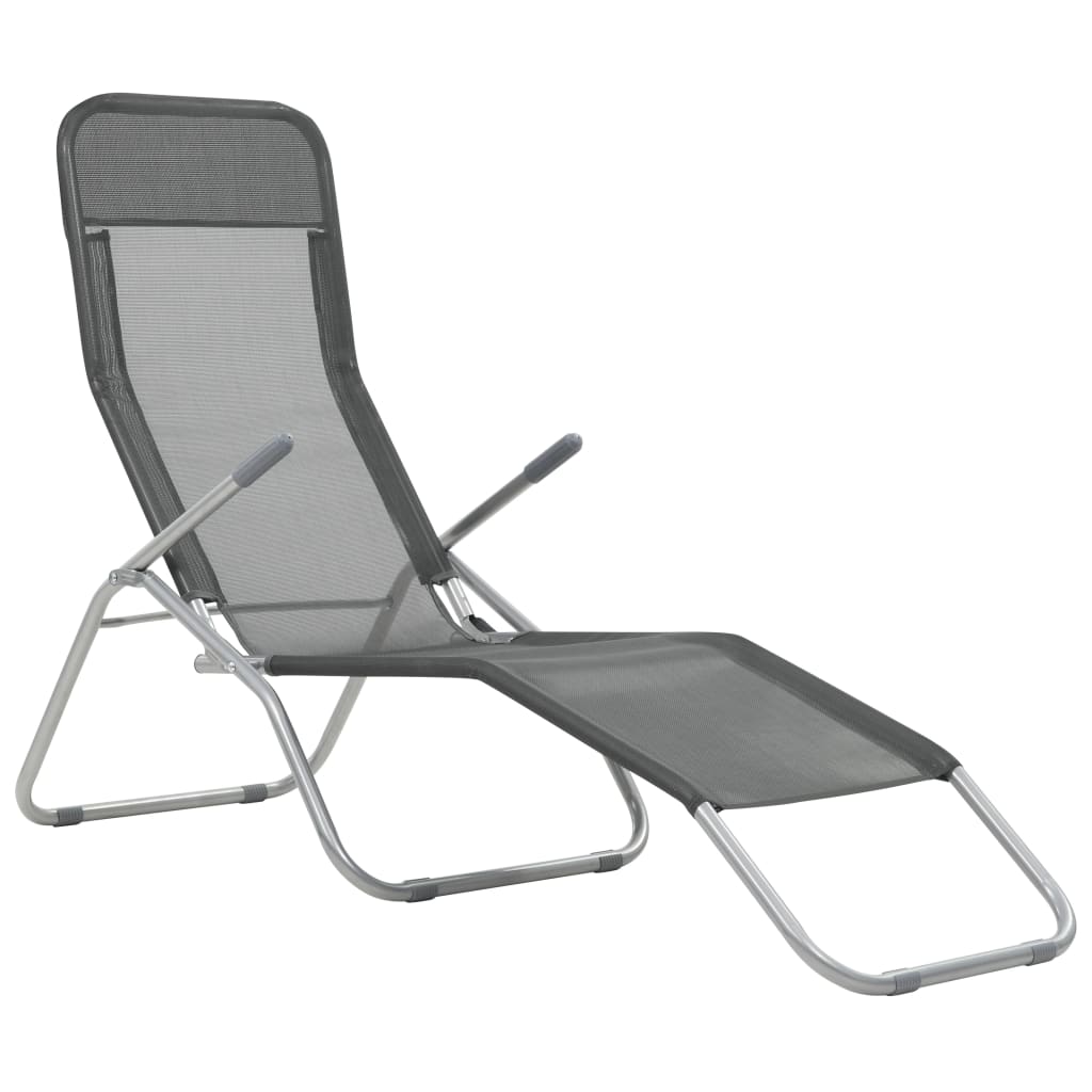 Folding sun loungers 2 pcs textilene anthracite