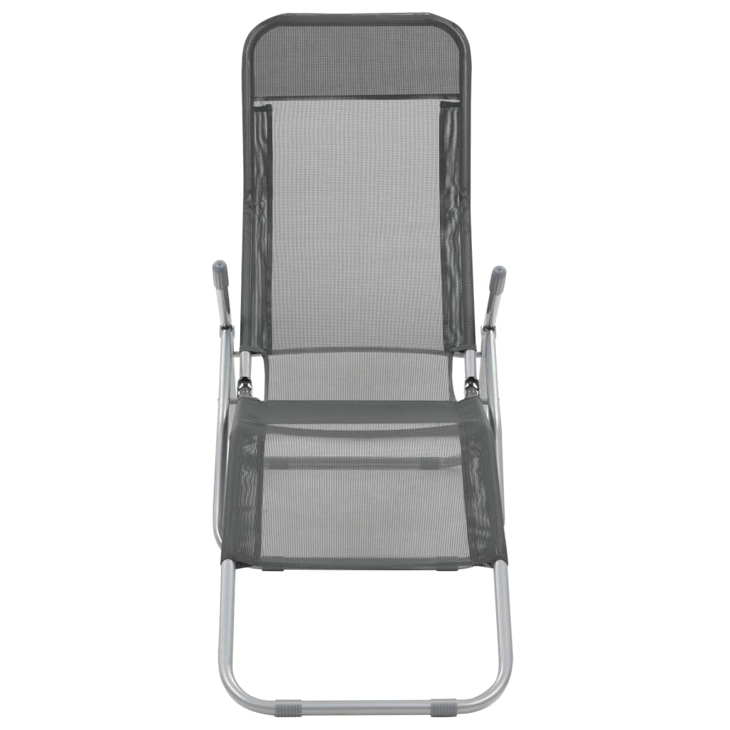 Folding sun loungers 2 pcs textilene anthracite