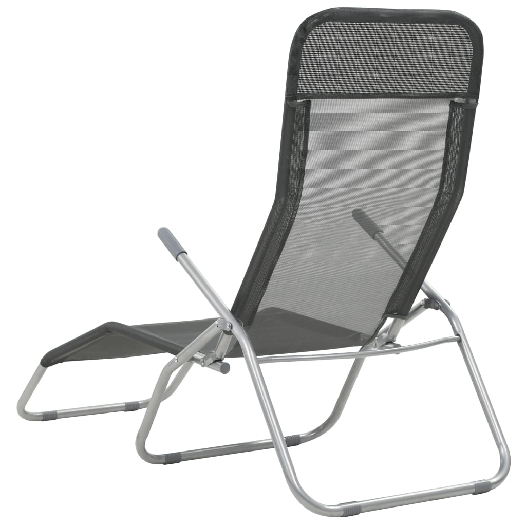 Folding sun loungers 2 pcs textilene anthracite