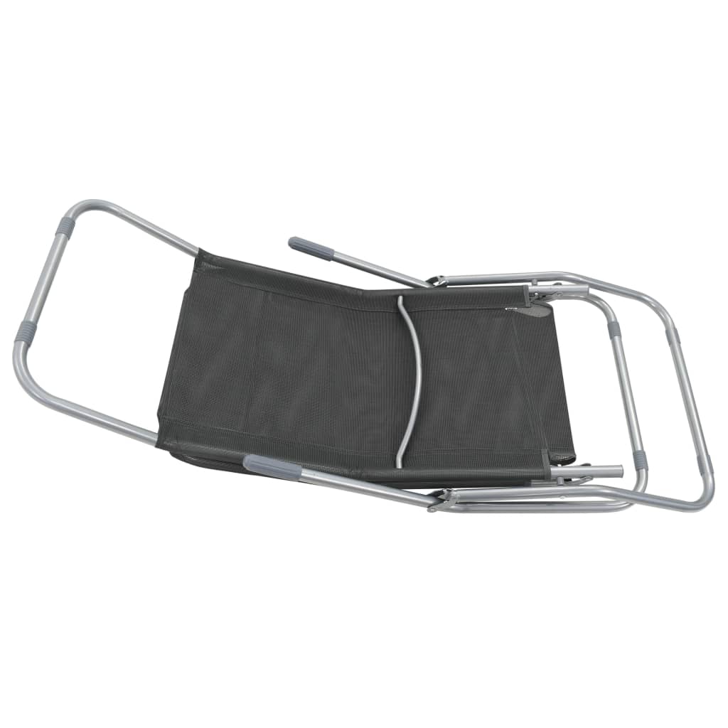 Folding sun loungers 2 pcs textilene anthracite