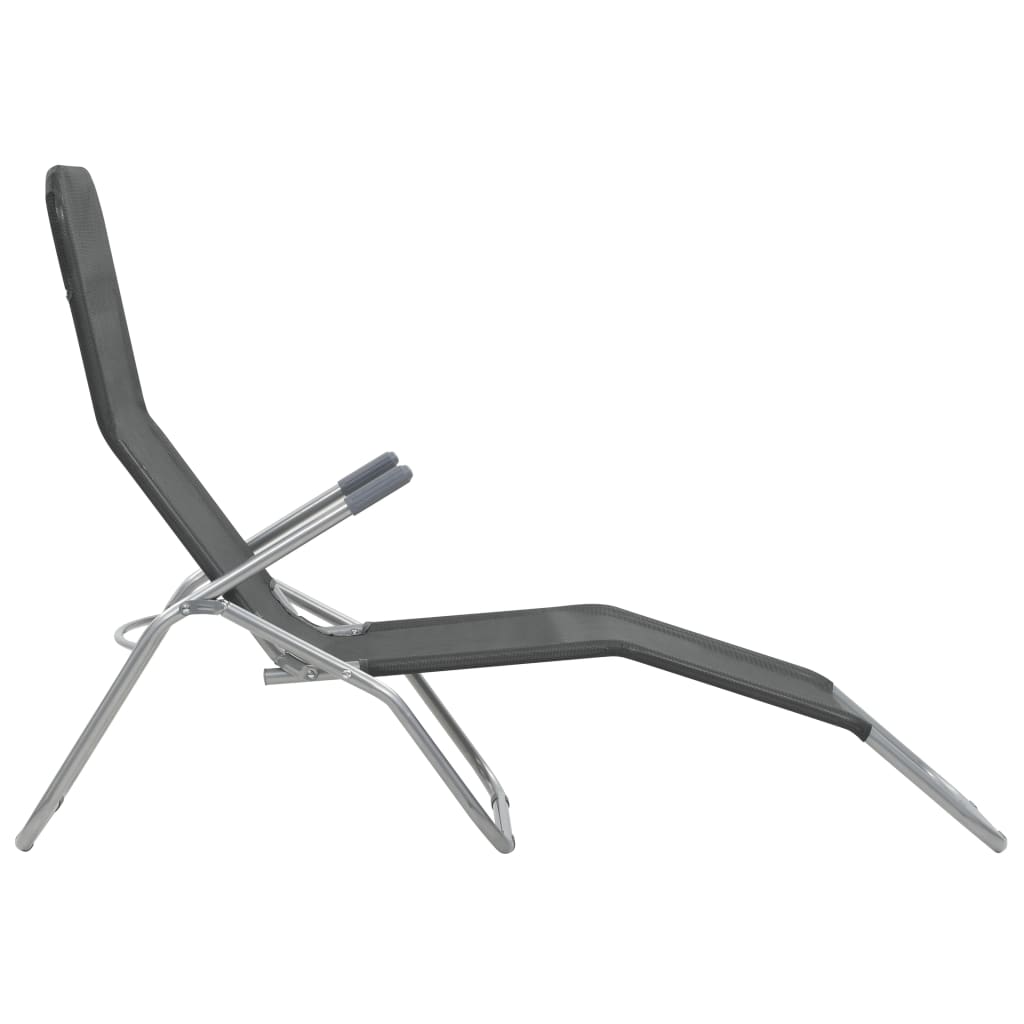 Folding sun loungers 2 pcs textilene anthracite