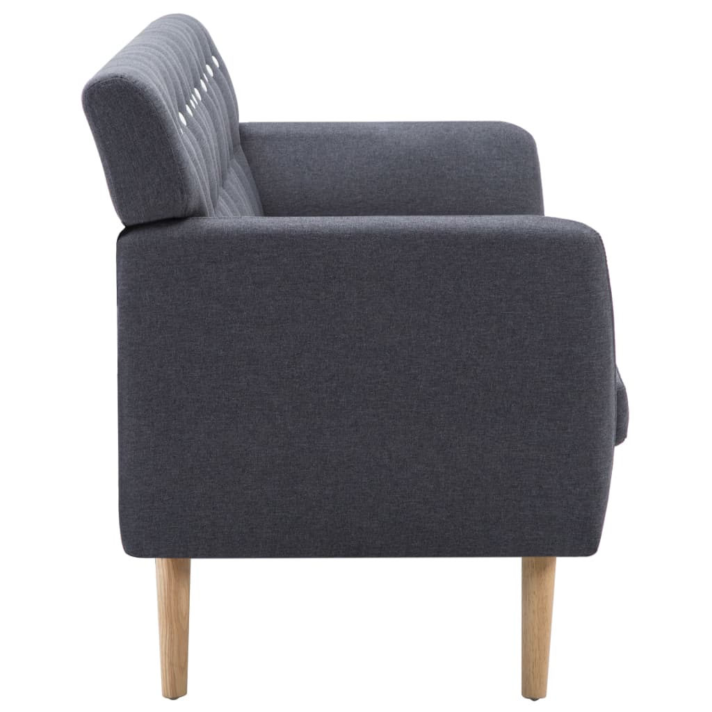 Sofá de 3 lugares estofos de tecido 172x70x82cm cinzento escuro
