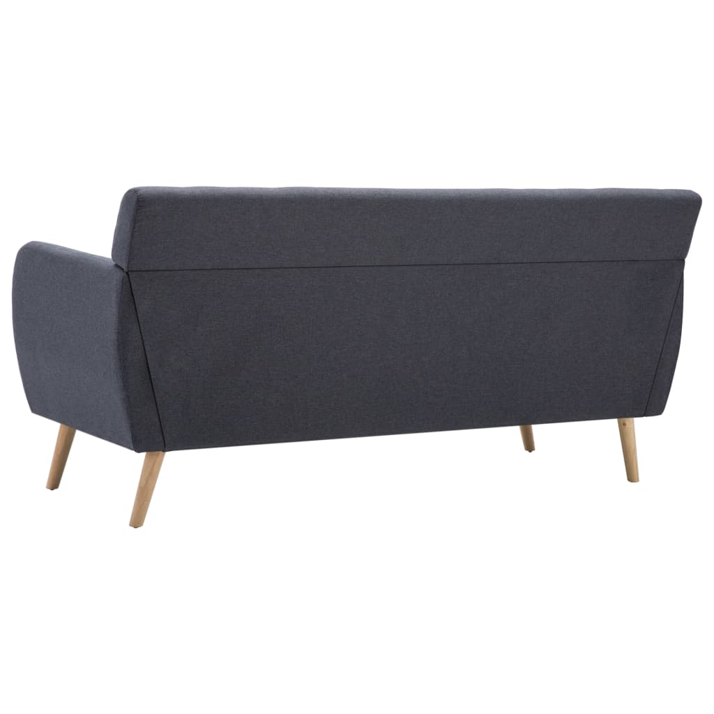 Sofá de 3 lugares estofos de tecido 172x70x82cm cinzento escuro