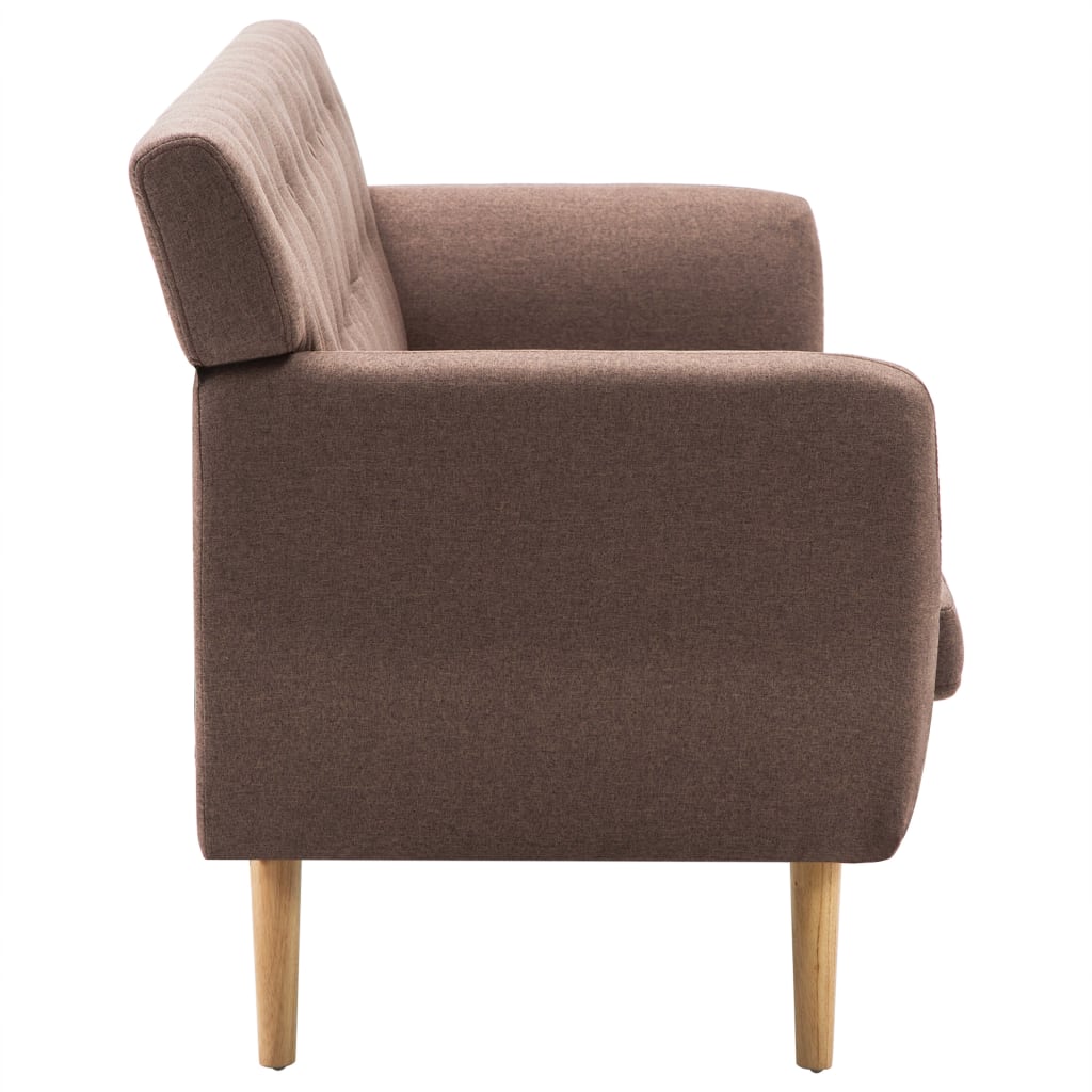3-seater sofa with fabric upholstery 172x70x82 cm brown
