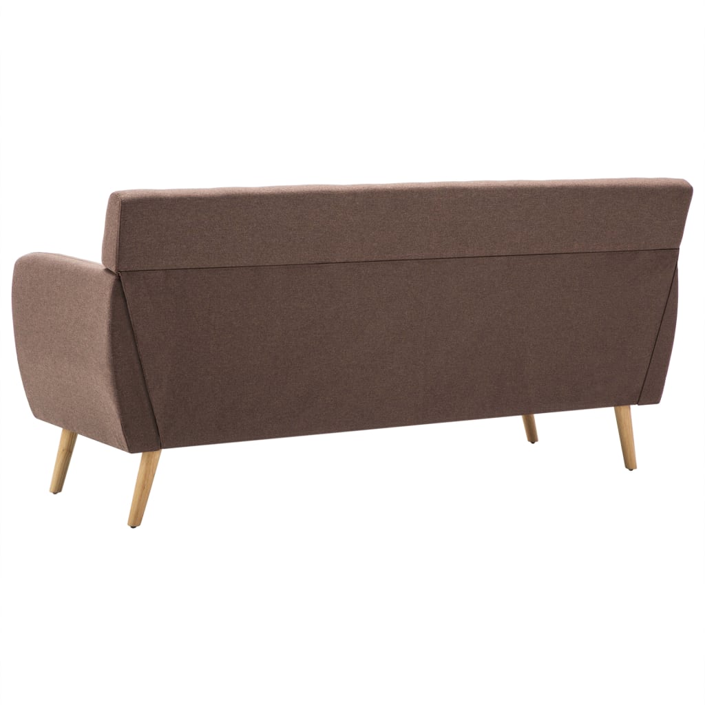 3-seater sofa with fabric upholstery 172x70x82 cm brown