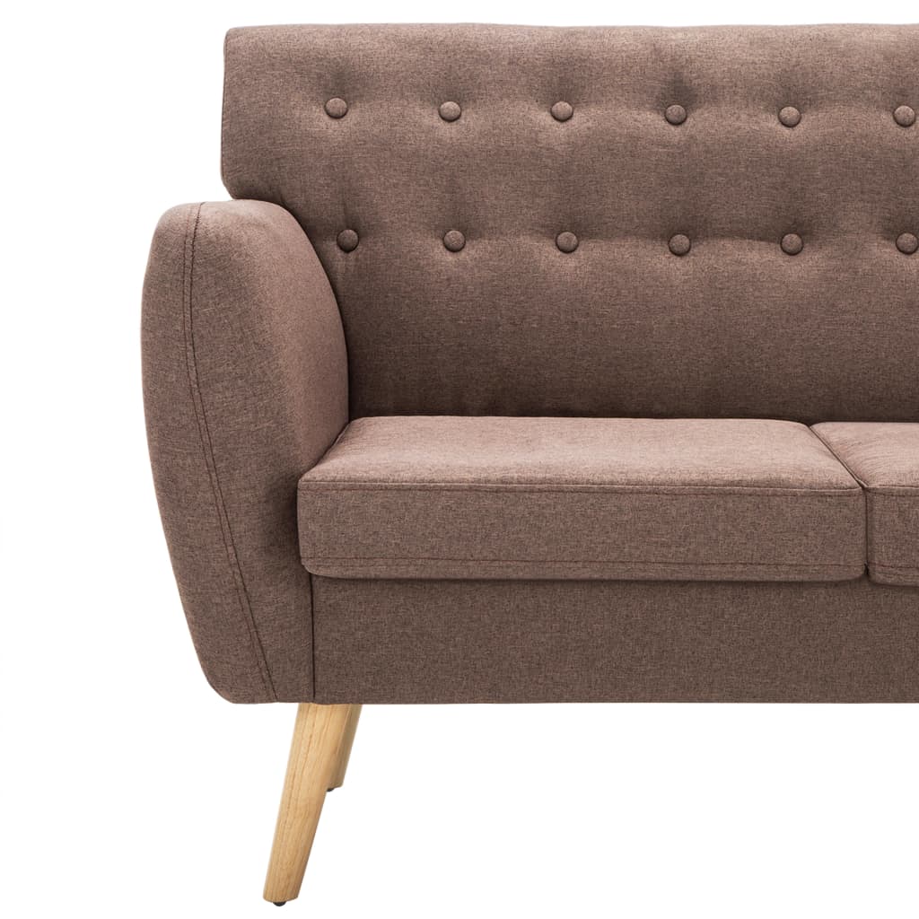 3-seater sofa with fabric upholstery 172x70x82 cm brown
