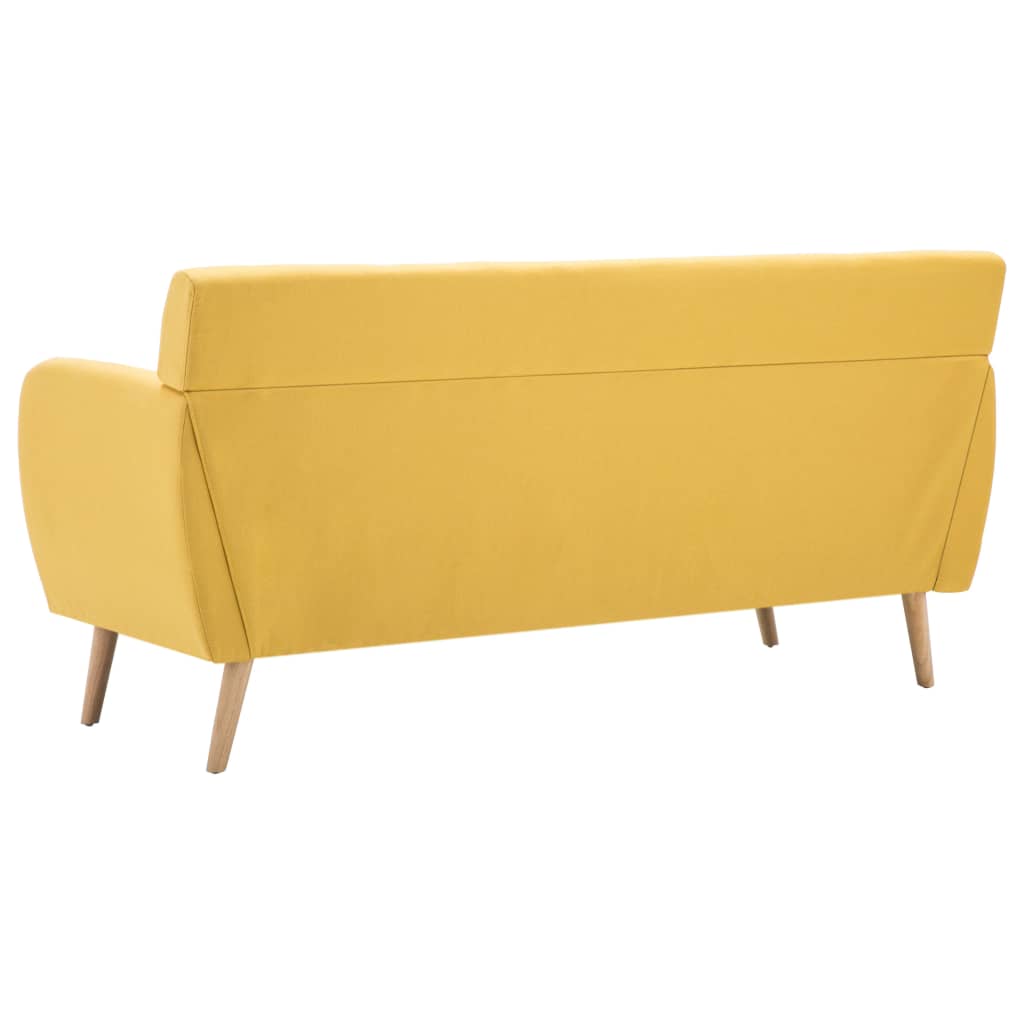 3-seater sofa with fabric upholstery 172x70x82 cm yellow
