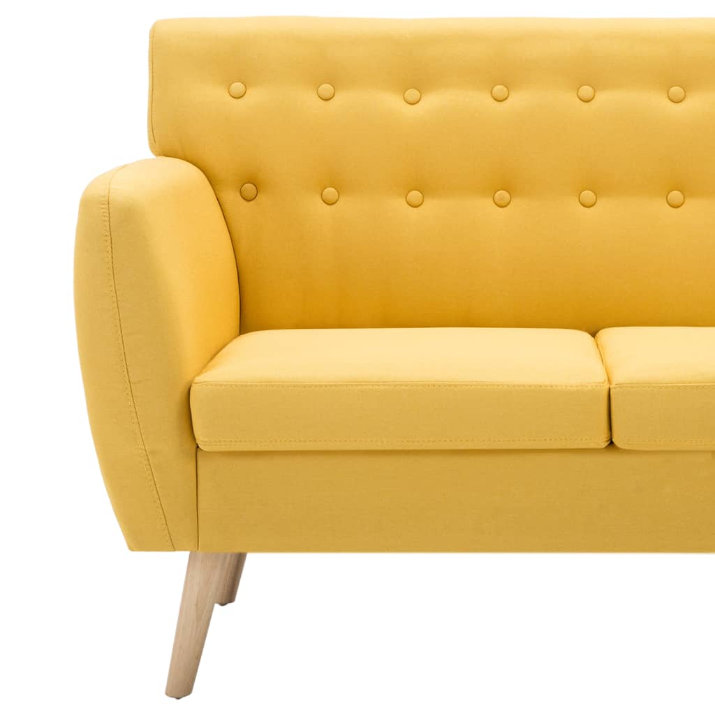 3-seater sofa with fabric upholstery 172x70x82 cm yellow