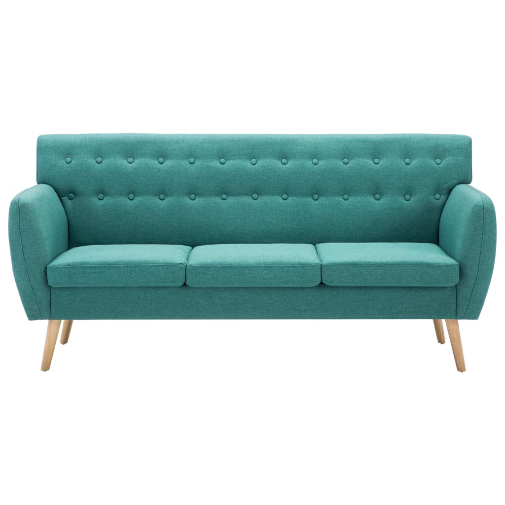 Sofá de 3 lugares estofos de tecido 172x70x82 cm verde