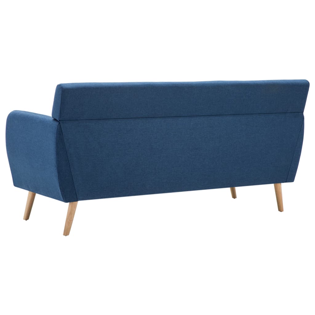 3-seater sofa with fabric upholstery 172x70x82 cm blue