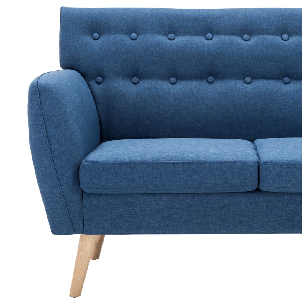 3-seater sofa with fabric upholstery 172x70x82 cm blue