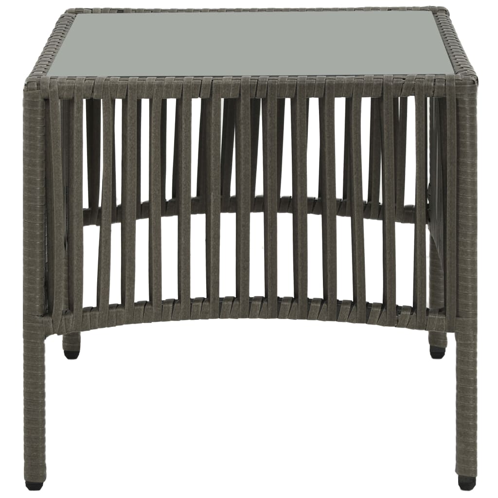 Sun loungers with table 2 pcs grey wicker