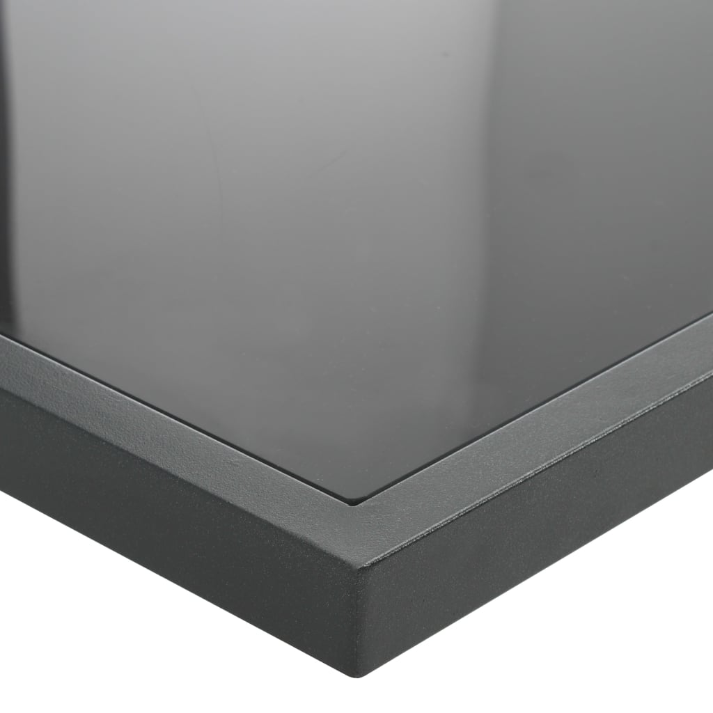 7 pcs conjunto jantar exterior com almofadões vime PE preto