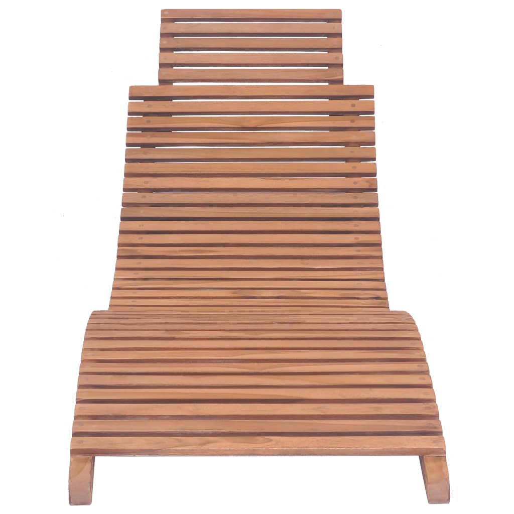 Folding sun lounger solid teak wood