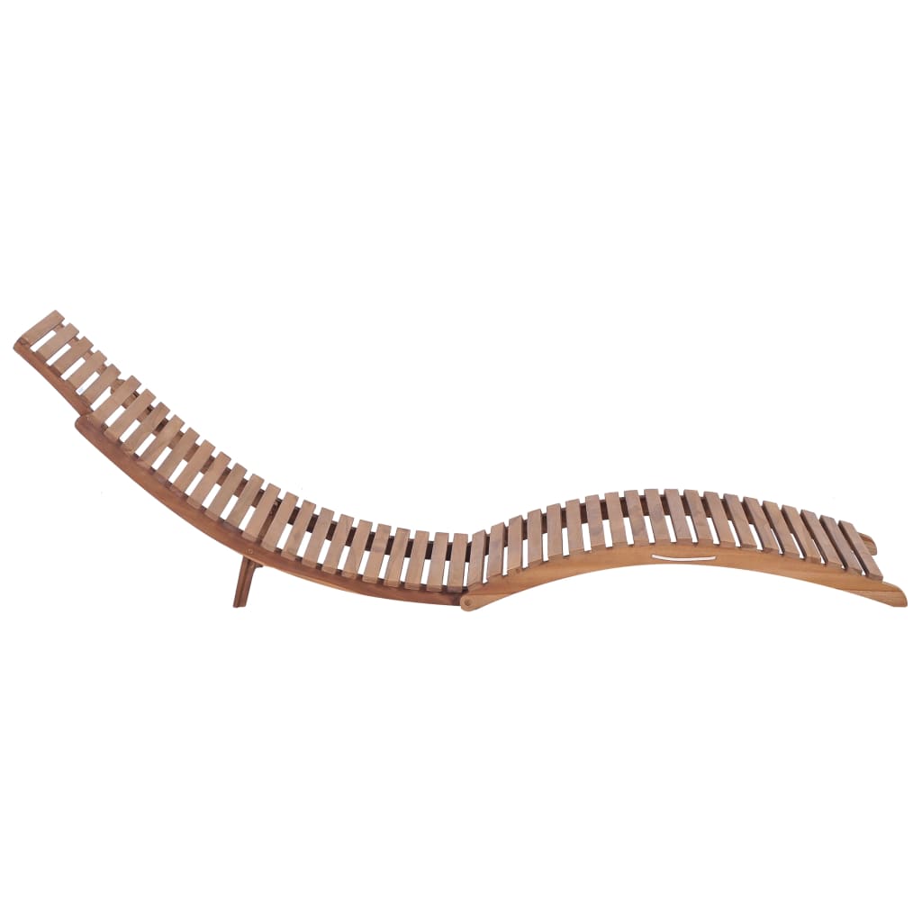 Folding sun lounger solid teak wood