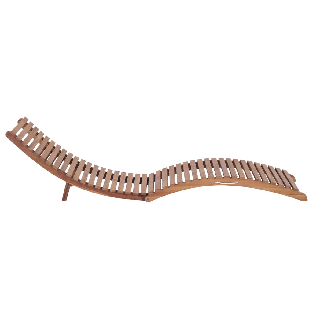 Folding sun lounger solid teak wood